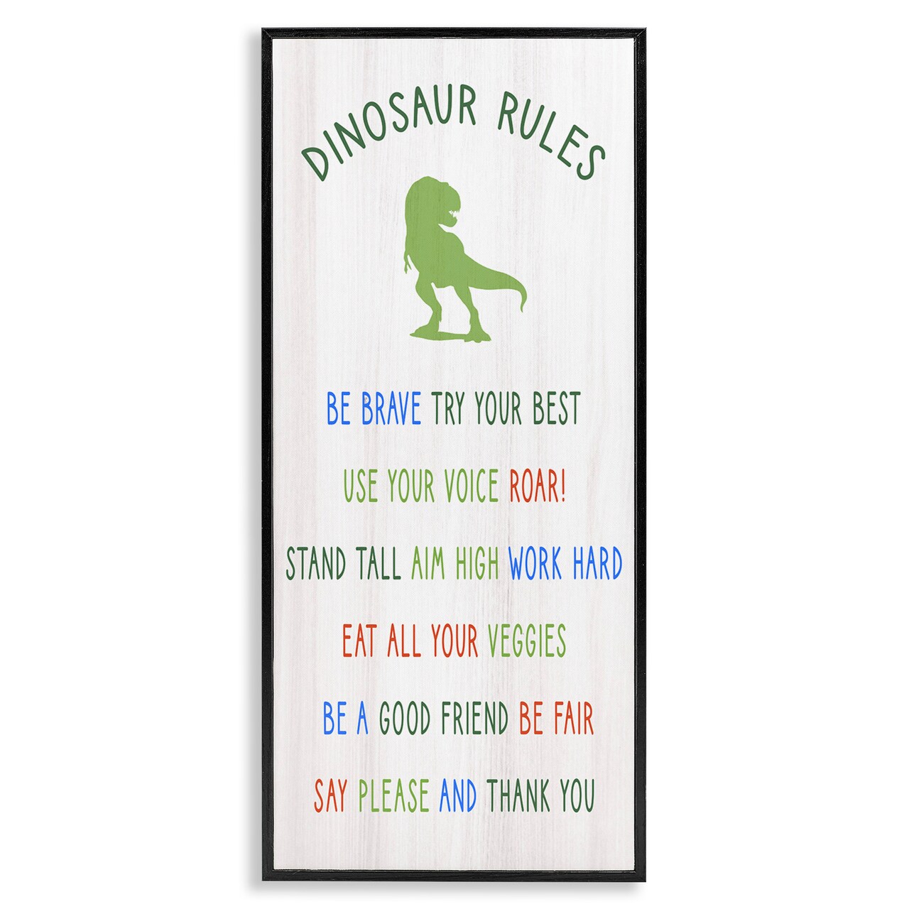 Stupell Industries Dinosaur Rules Kids List Framed Giclee Art